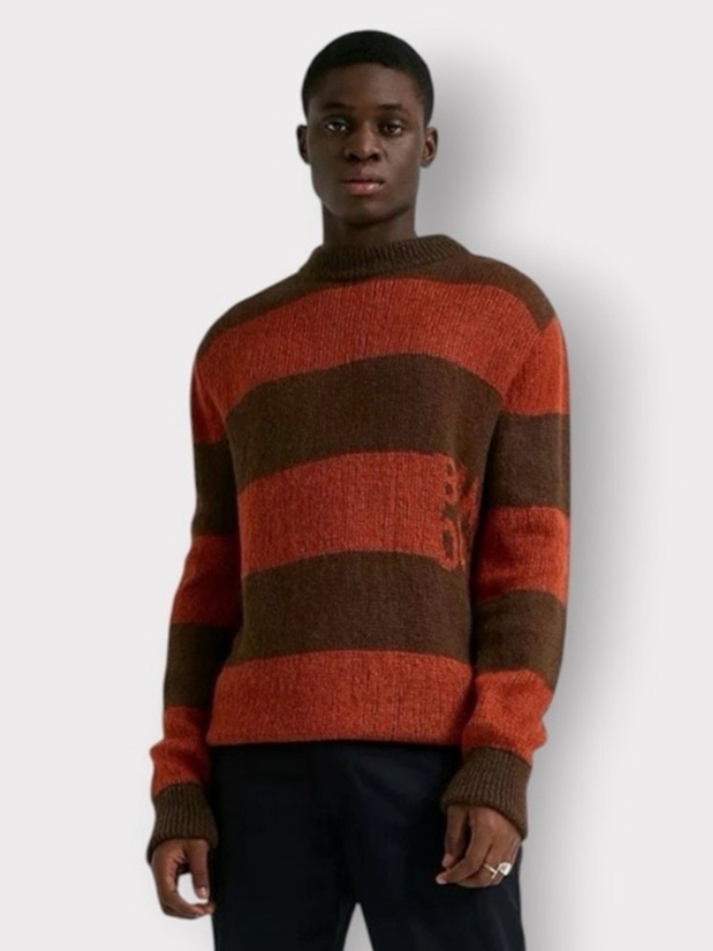 Band Of Outsiders FW19 Italian Mohair Stripe Sweater XL Made in Italy